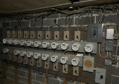 Multi-meter electrical service installation with multiple meters and disconnects
