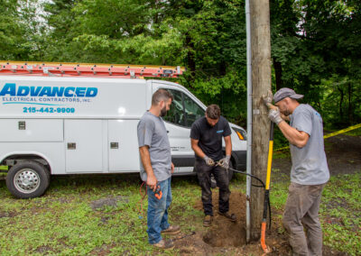 Repairing a cable to a utility pole conduit