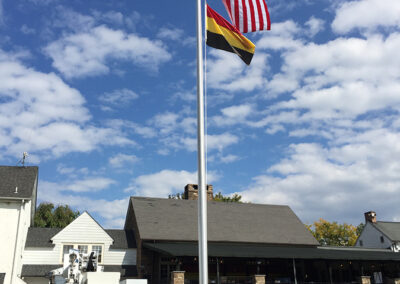 Country club golf course flag pole installation